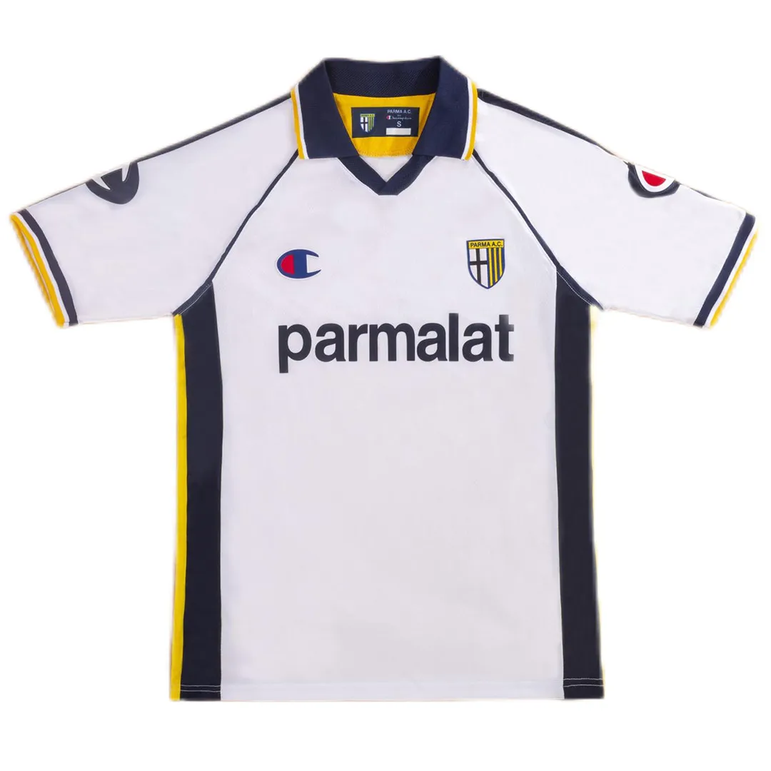Parma 2003-04 Away Shirt in white, navy, yellow