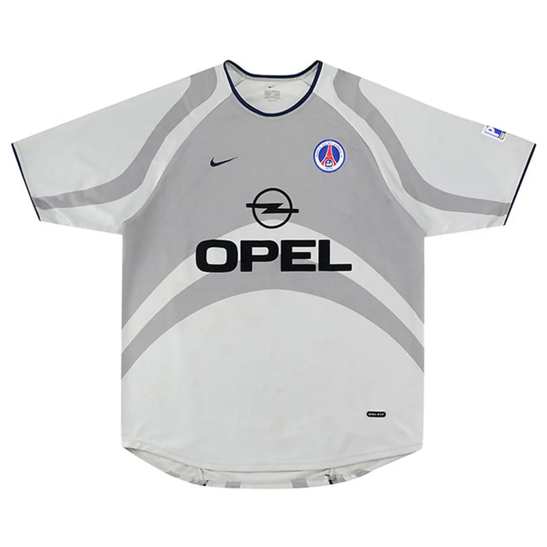 PSG 2001-02 Away Shirt in grey, white