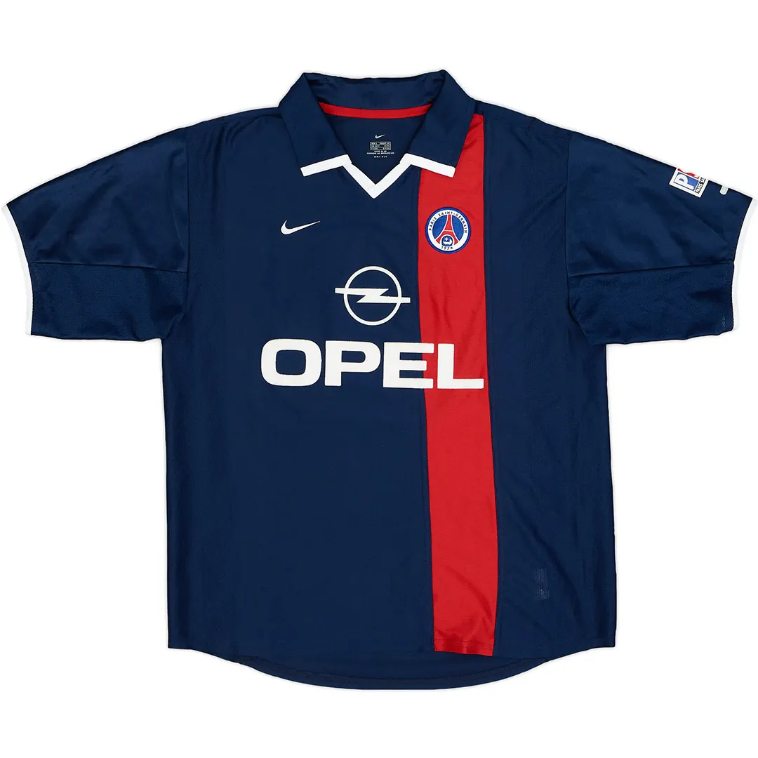 PSG 2001-02 Home Shirt in navy, red