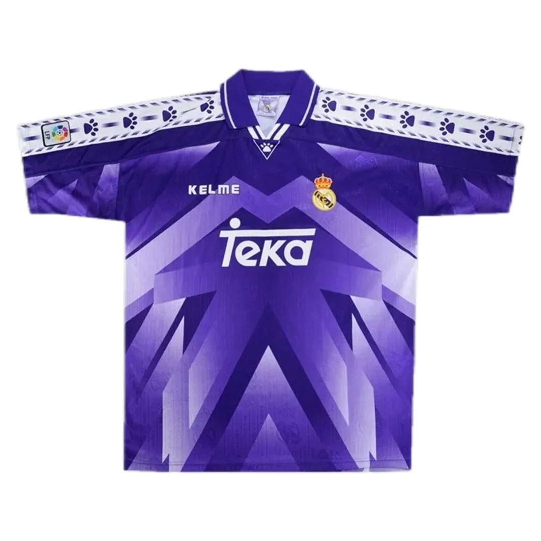 Real Madrid 1996-97 Away Shirt in purple, white view 5