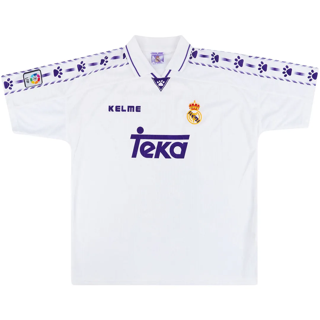 Real Madrid 1996-97 Home Shirt in white, purple view 5