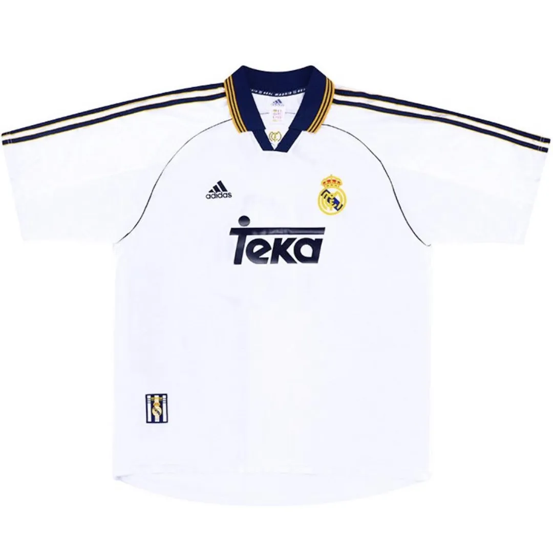 Real Madrid 1998-2000 Home Shirt in white, navy