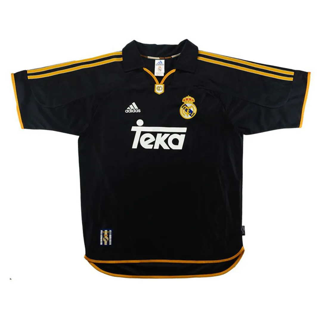 Real Madrid 1999-2001 Away Shirt in black, yellow