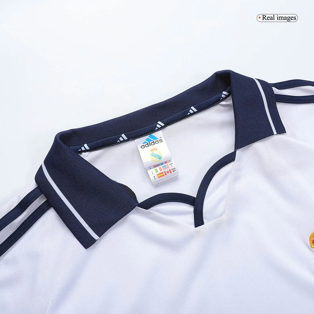 Real Madrid 2000-01 Home Shirt in white, navy view 3