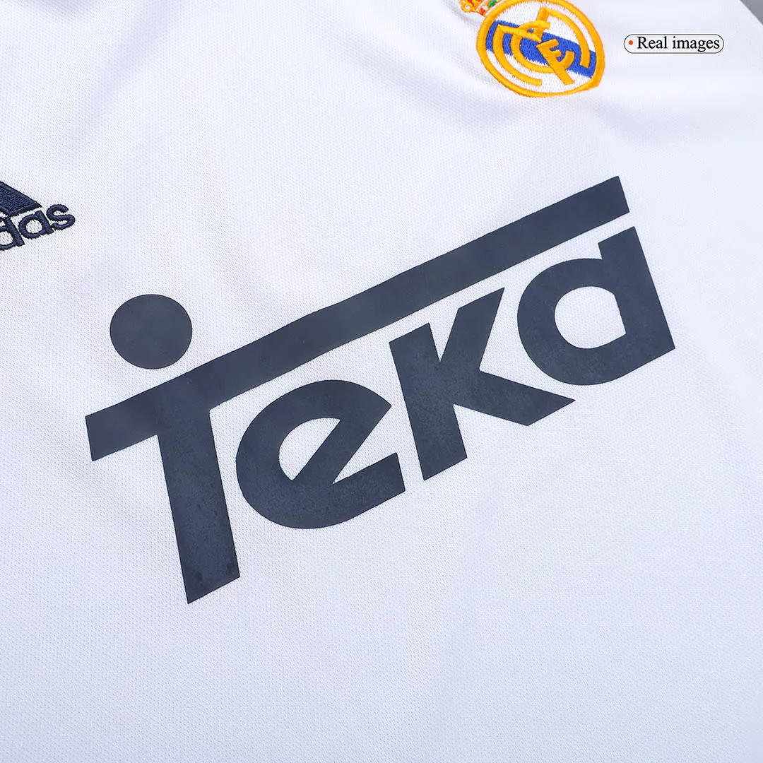 Real Madrid 2000-01 Home Shirt in white, navy view 5