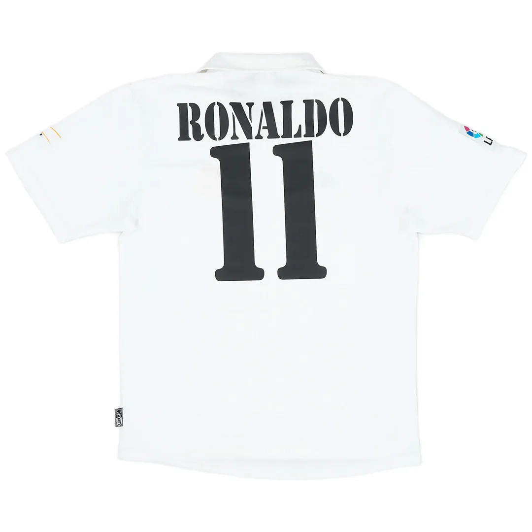 Real Madrid 2002-03 Centenary Home Shirt – Ronaldo 11 in white