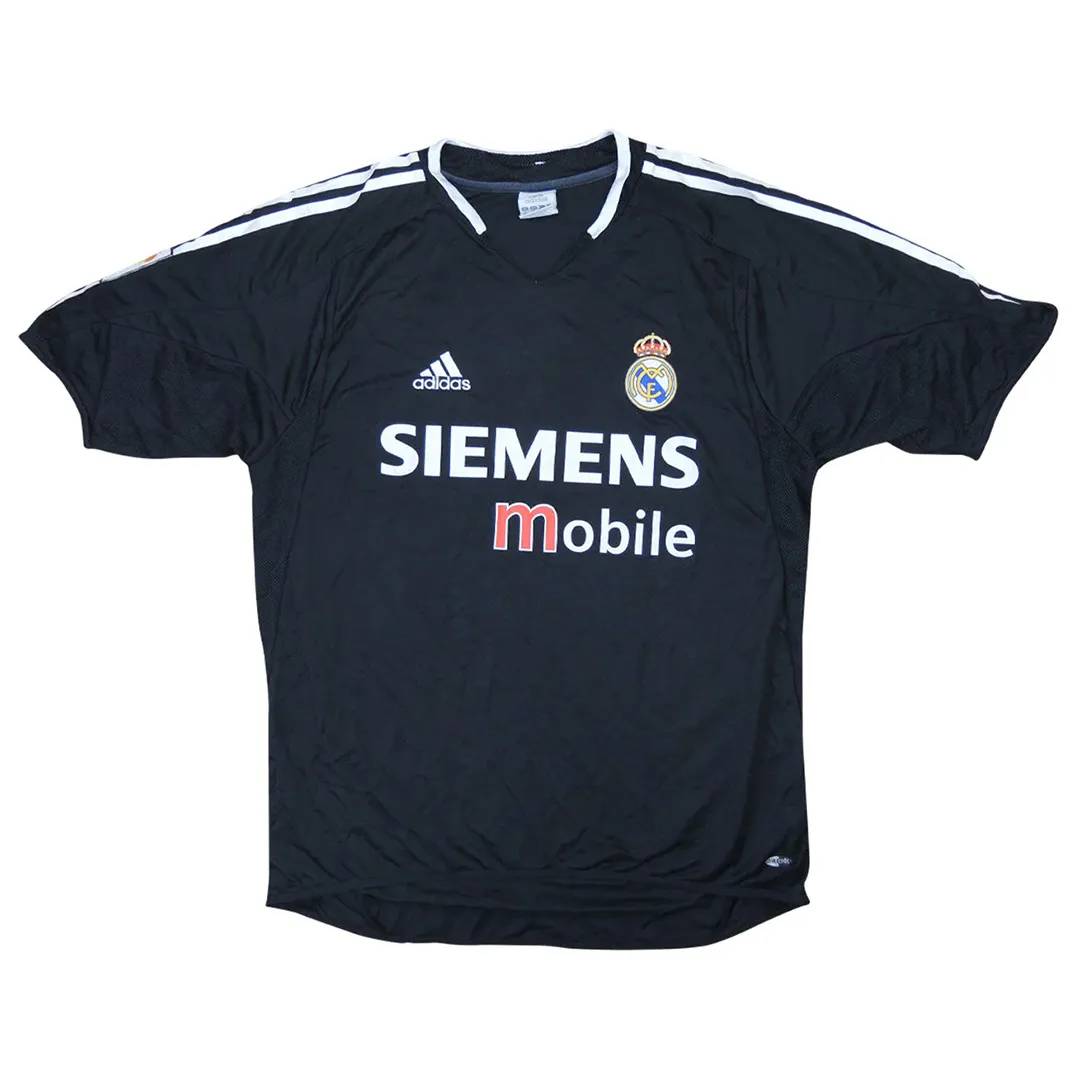 Real Madrid 2004-05 Away Shirt in navy, white