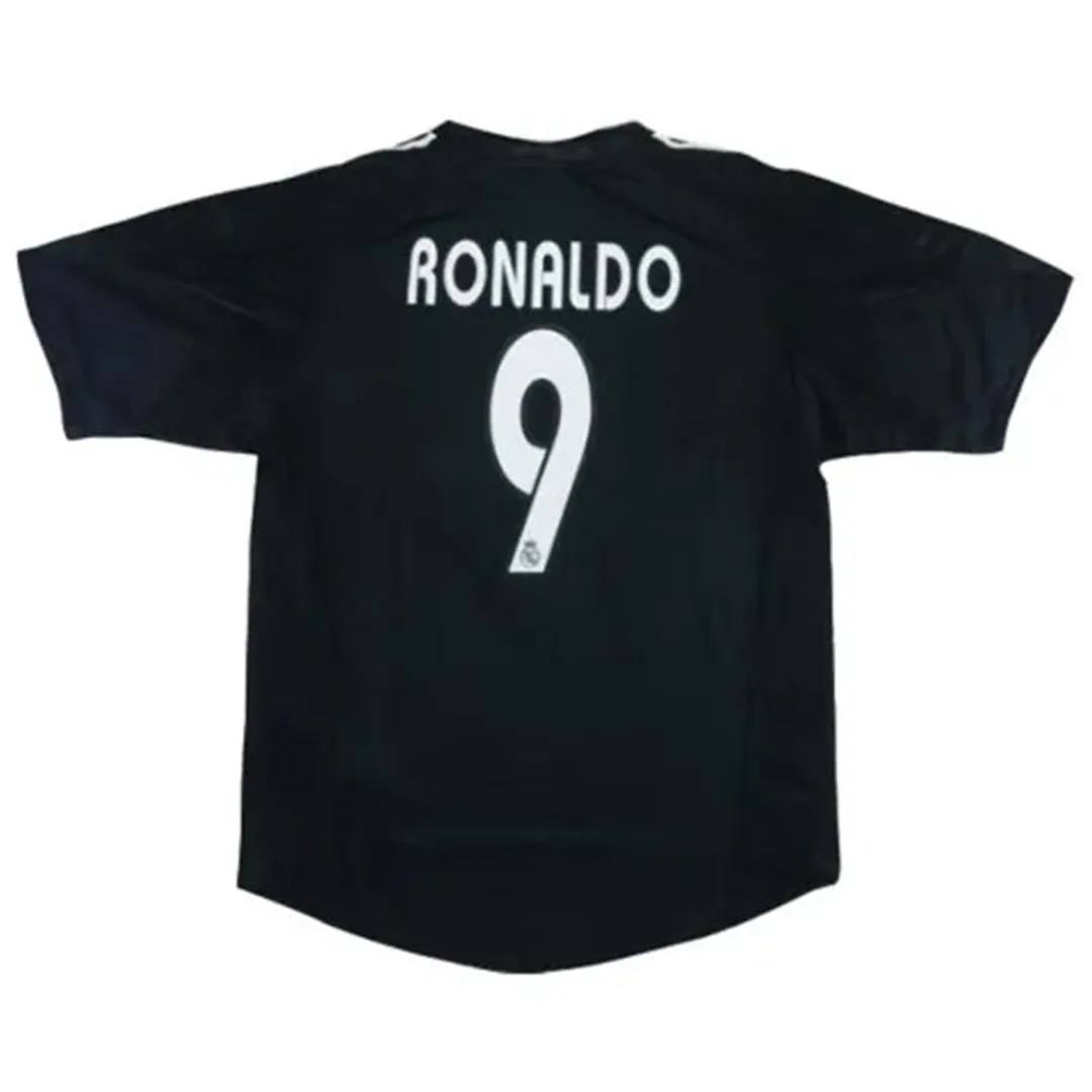 Real Madrid 2004-05 Away Shirt – Ronaldo 9 in black, white