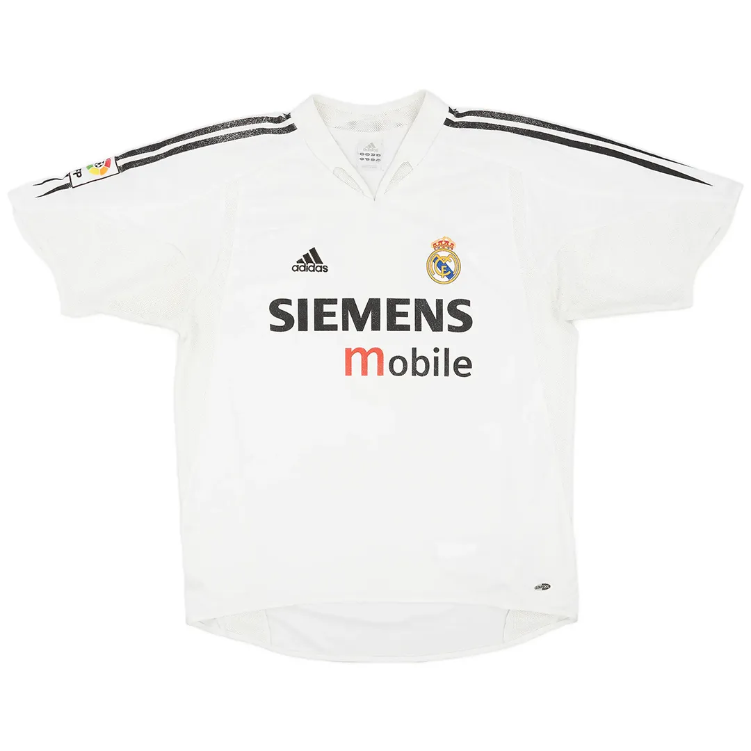 Real Madrid 2004-05 Home Shirt in white, black