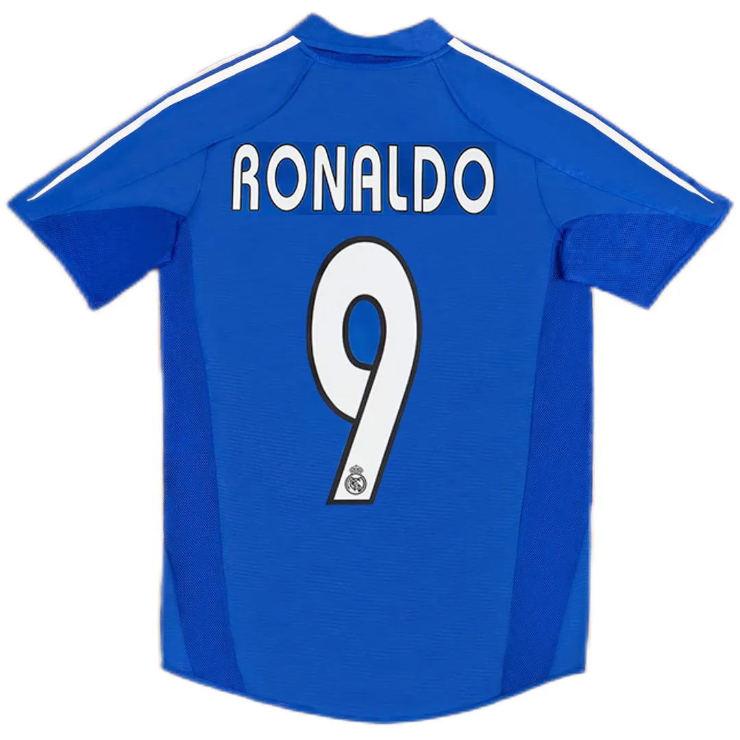 Real Madrid 2004-05 Third Shirt – Ronaldo 9 in blue, white