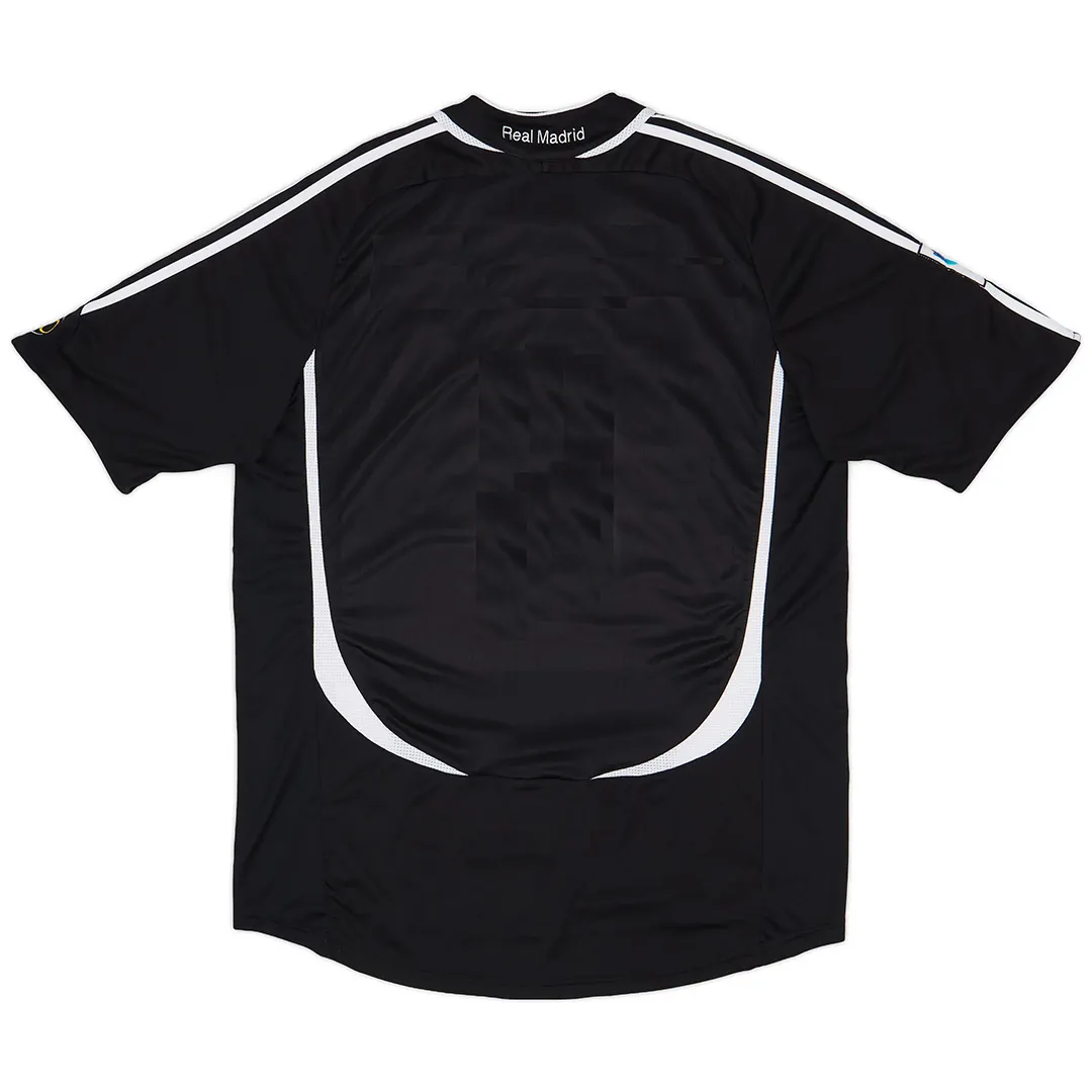 Real Madrid 2006-07 Away Shirt in black, white view 2