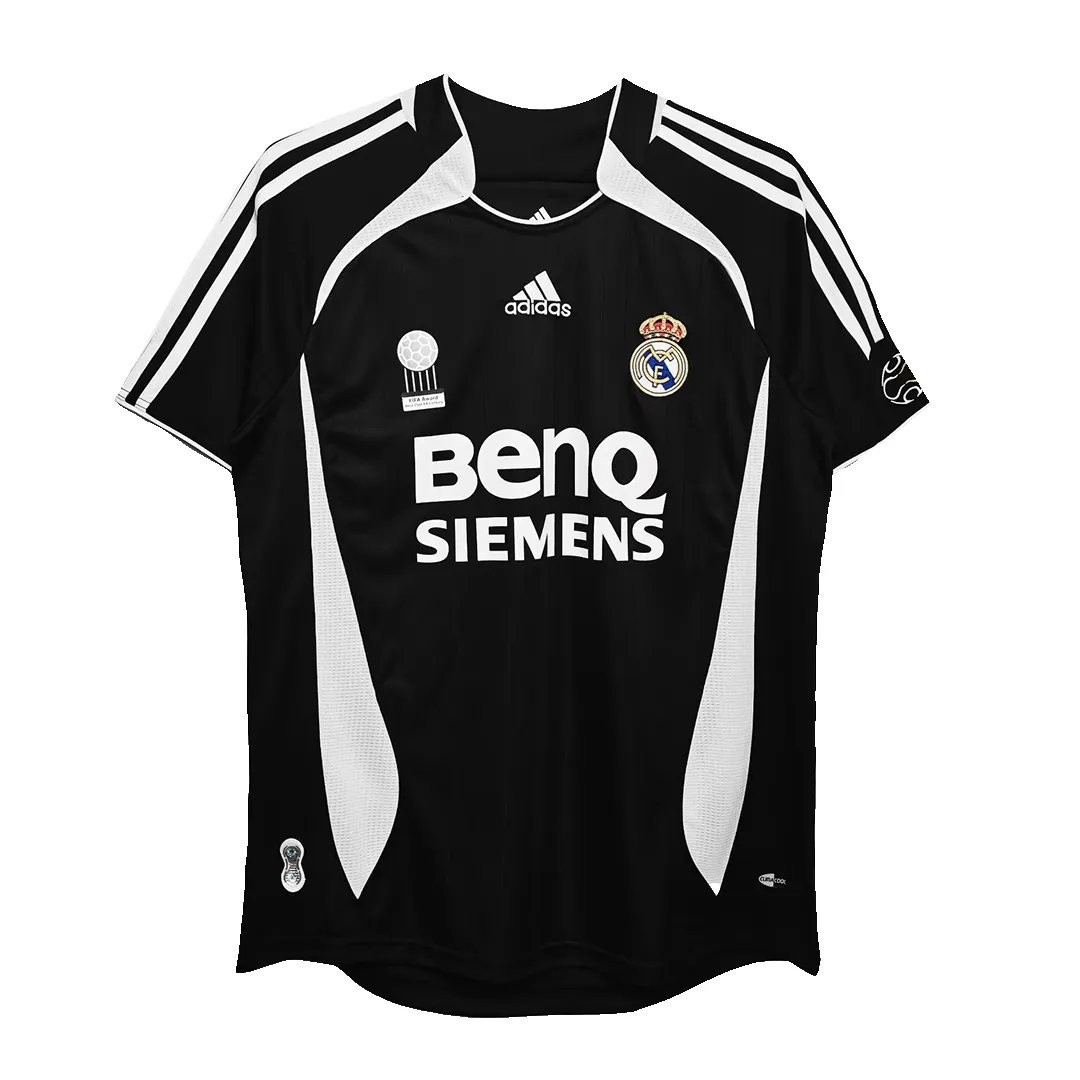 Real Madrid 2006-07 Away Shirt in black, white view 3