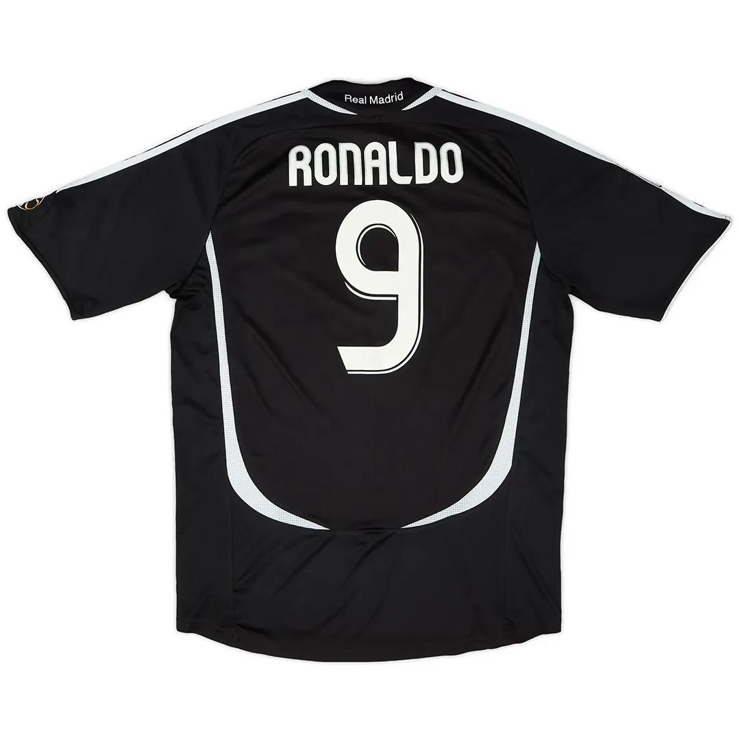 Real Madrid 2006-07 Away Shirt – Ronaldo 9 in black, white