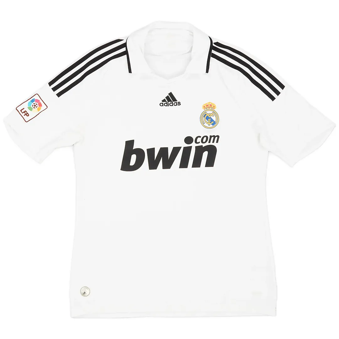 Real Madrid 2008-09 Home Shirt in white, black
