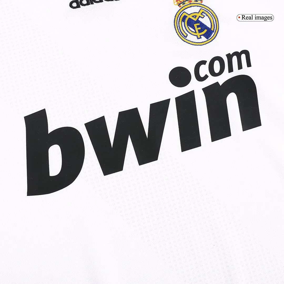 Real Madrid 2008-09 Home Shirt in white, black view 5