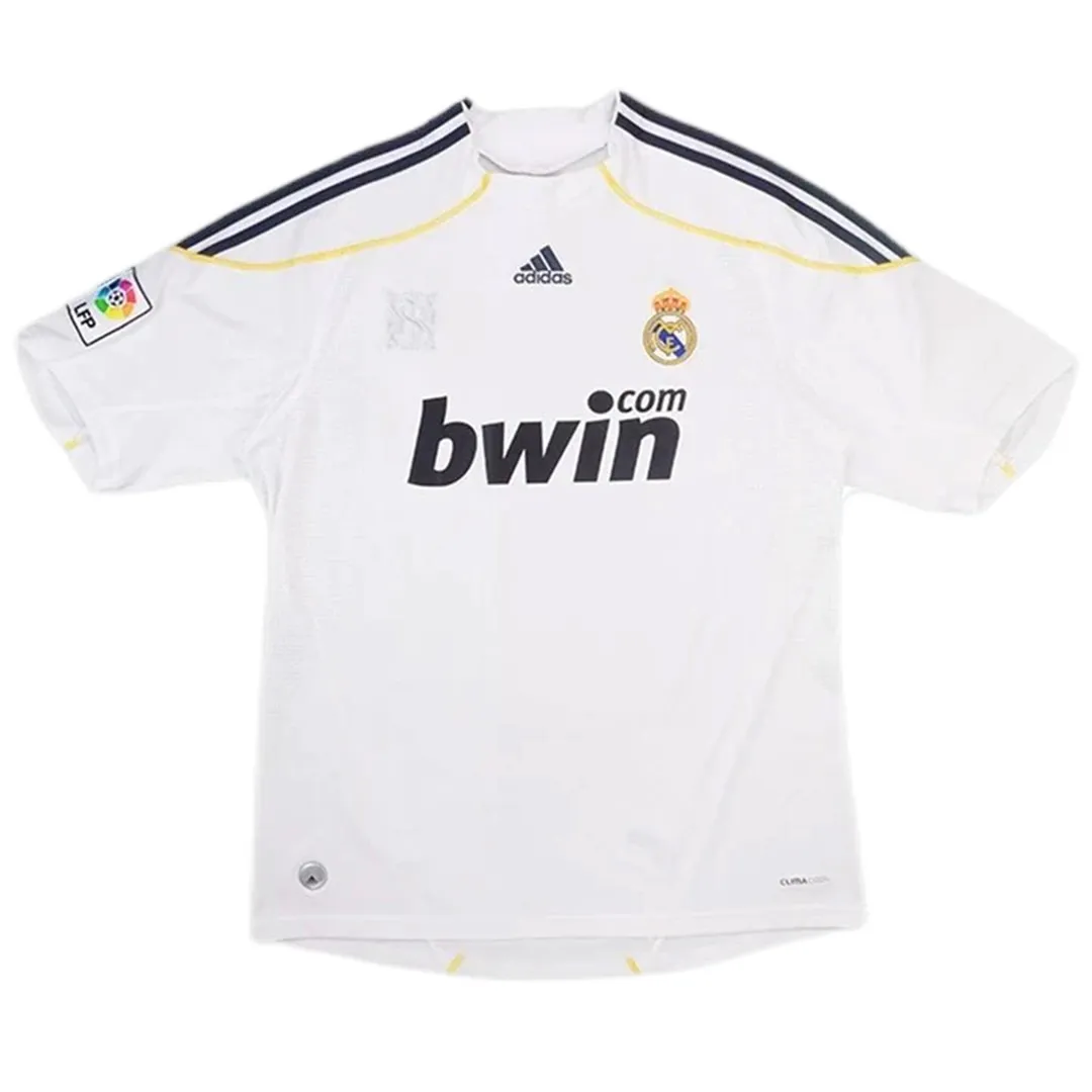Real Madrid 2009-10 Home Shirt in white, black, gold