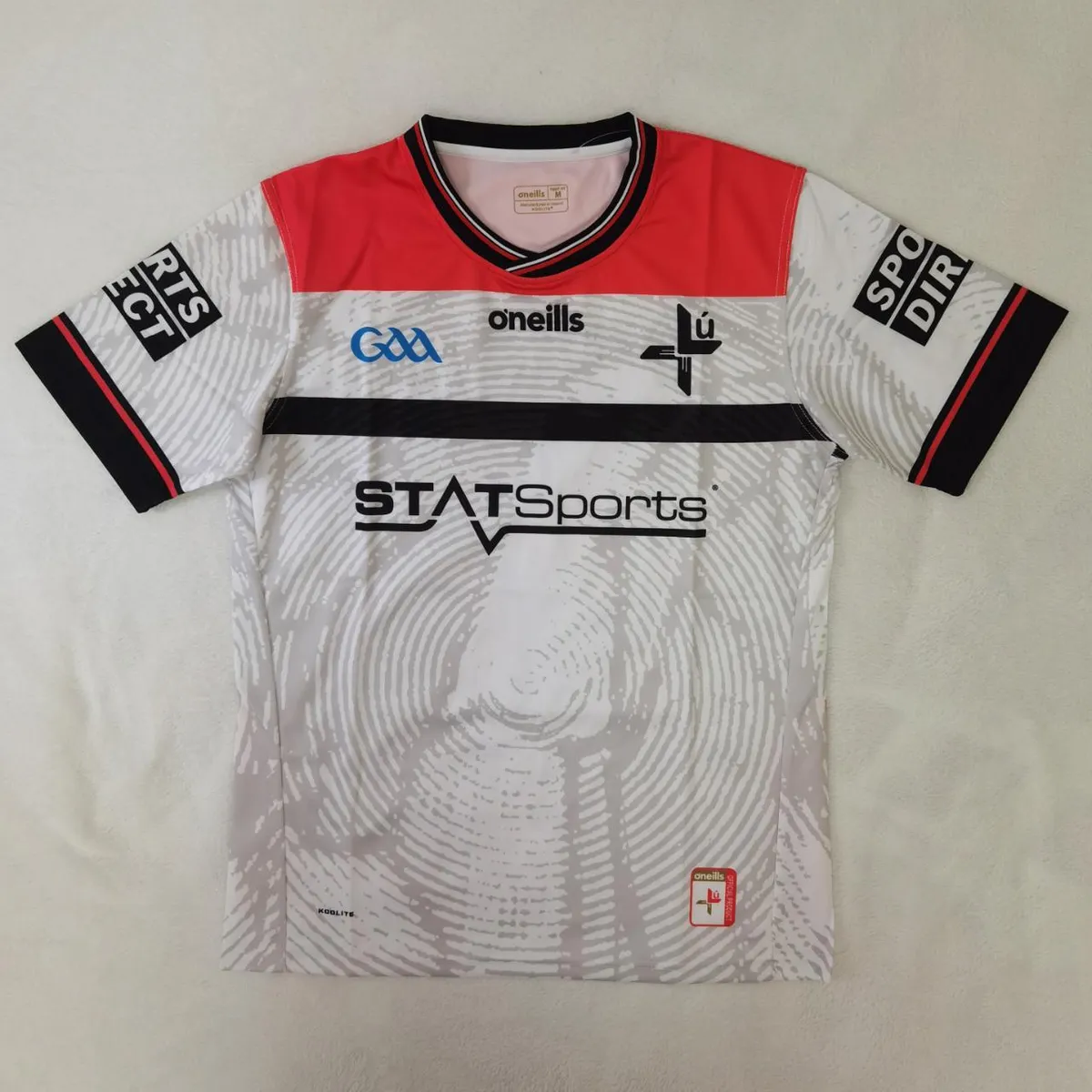 Louth GAA Away Jersey in white, red, black