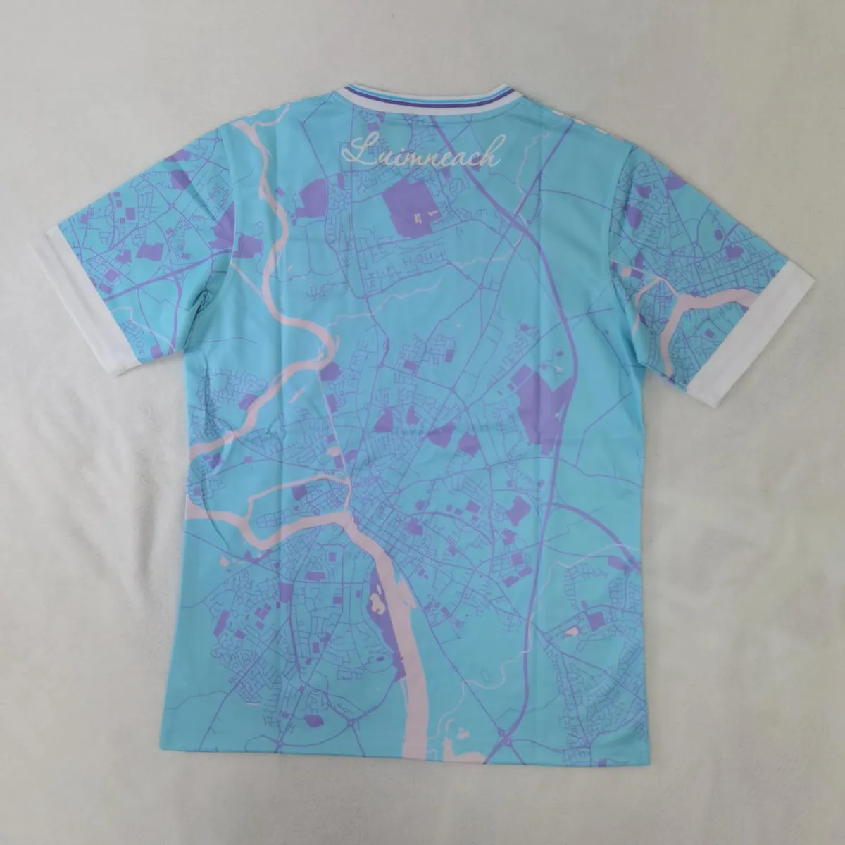 Limerick GAA Goalkeeper Jersey in aqua, white, purple view 2