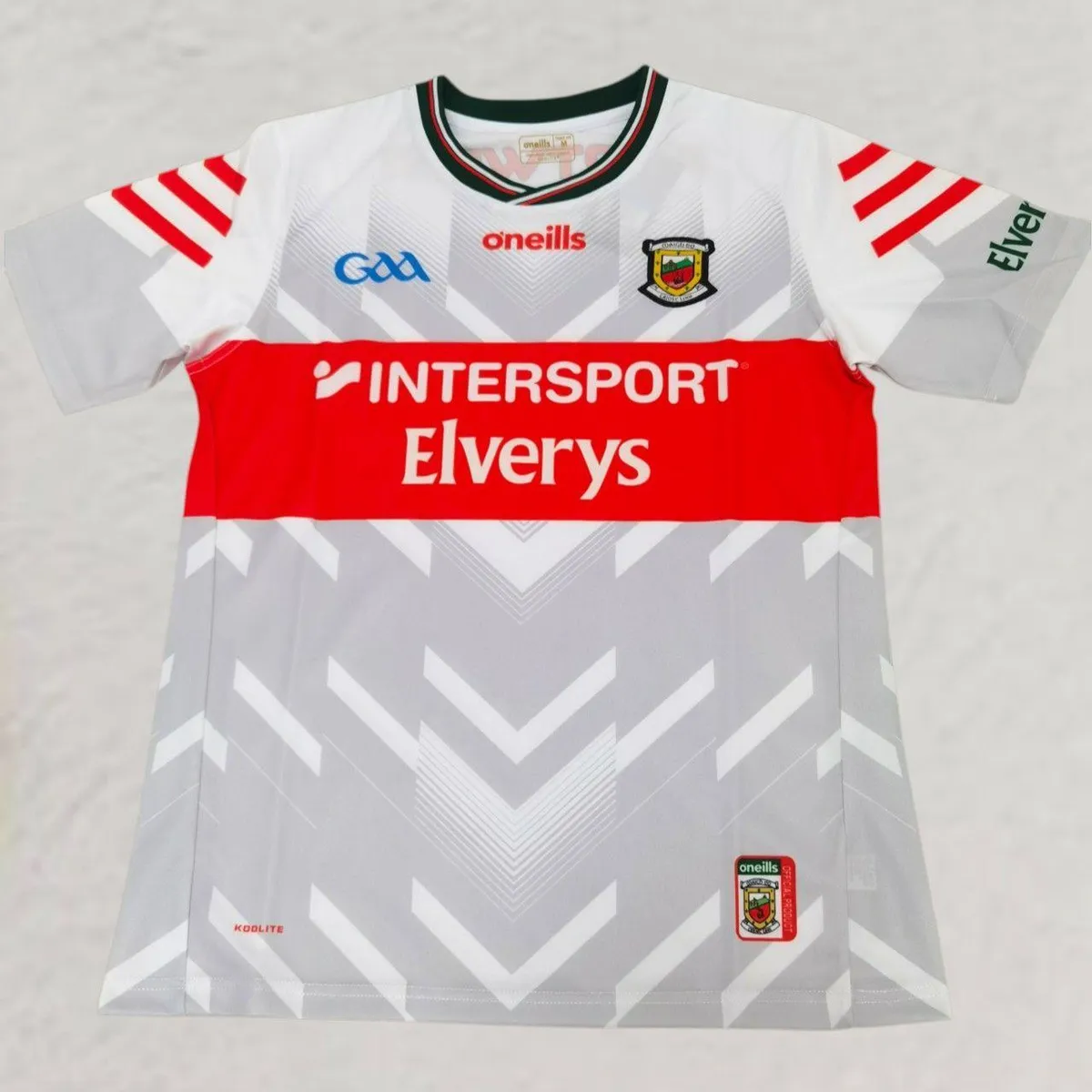 Mayo GAA Goalkeeper Jersey in white, grey, red