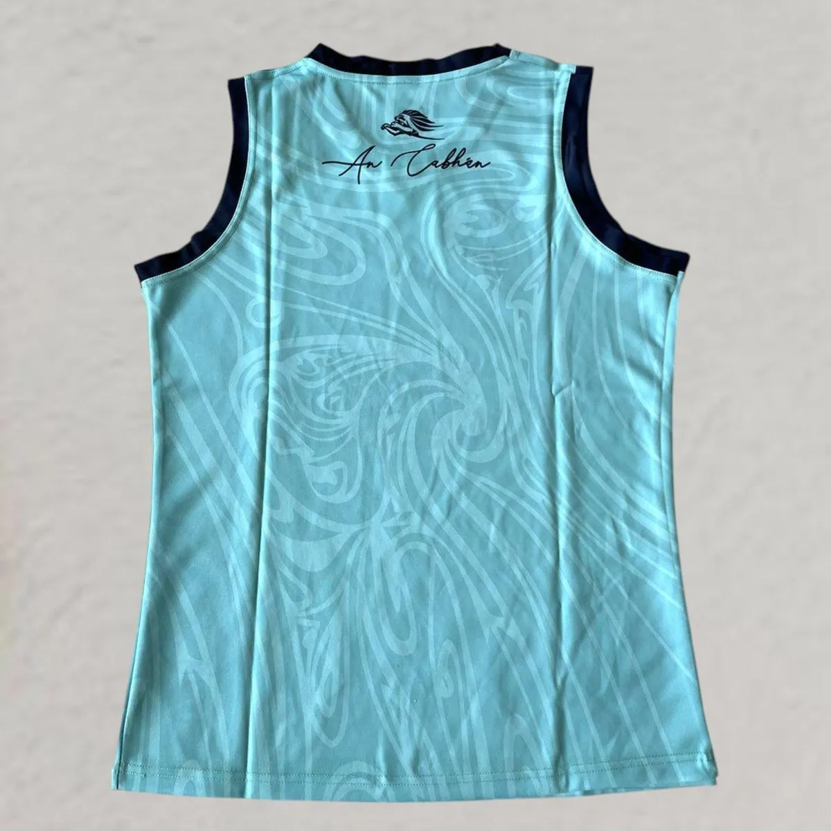 Cavan GAA Training Vest in teal, navy view 2