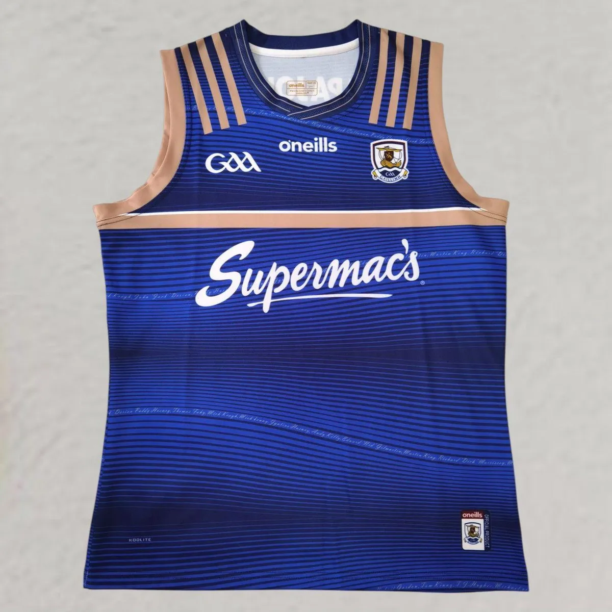 Galway GAA Commemorative Training Vest in blue, navy, gold