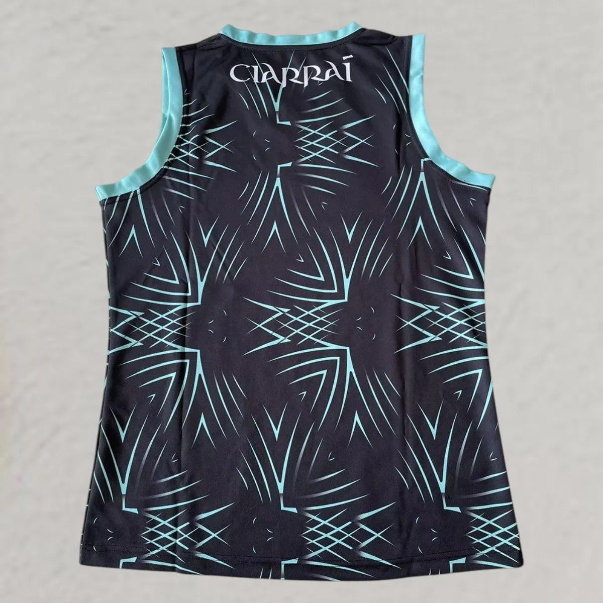 Kerry GAA Training Vest in gunmetal, green view 2