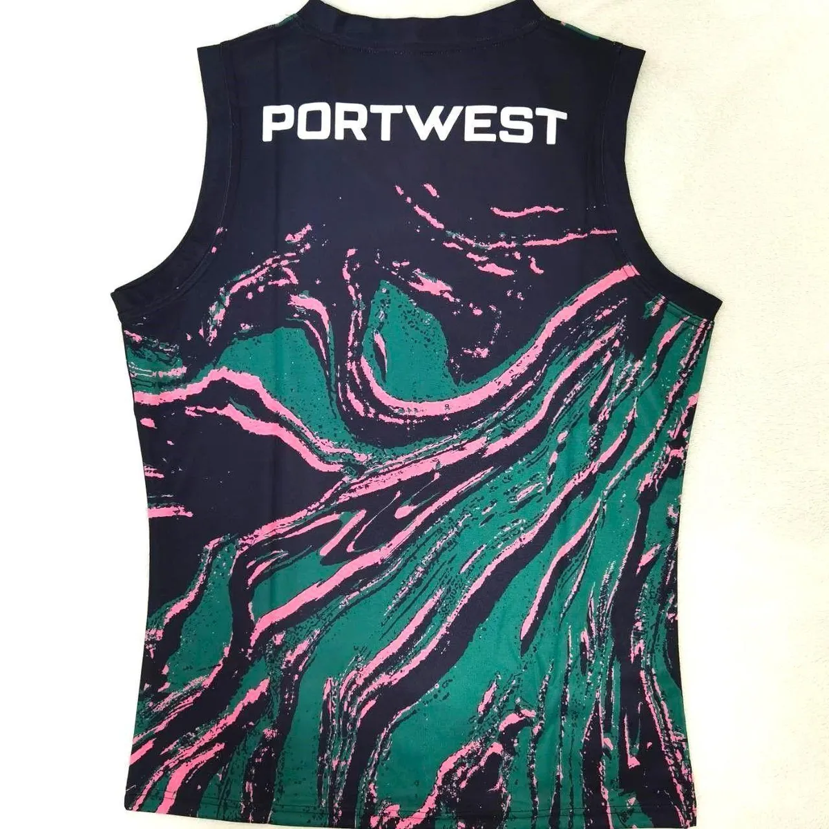 Mayo GAA Training Vest in green, navy view 2