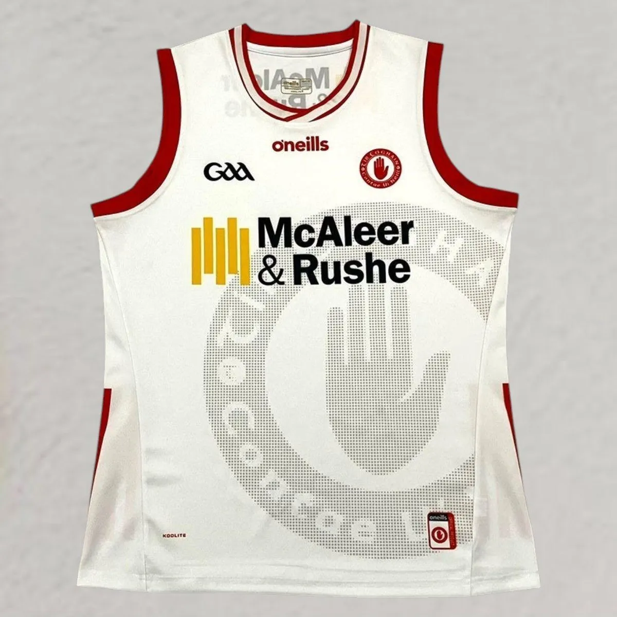 Tyrone GAA Training Vest in white, red