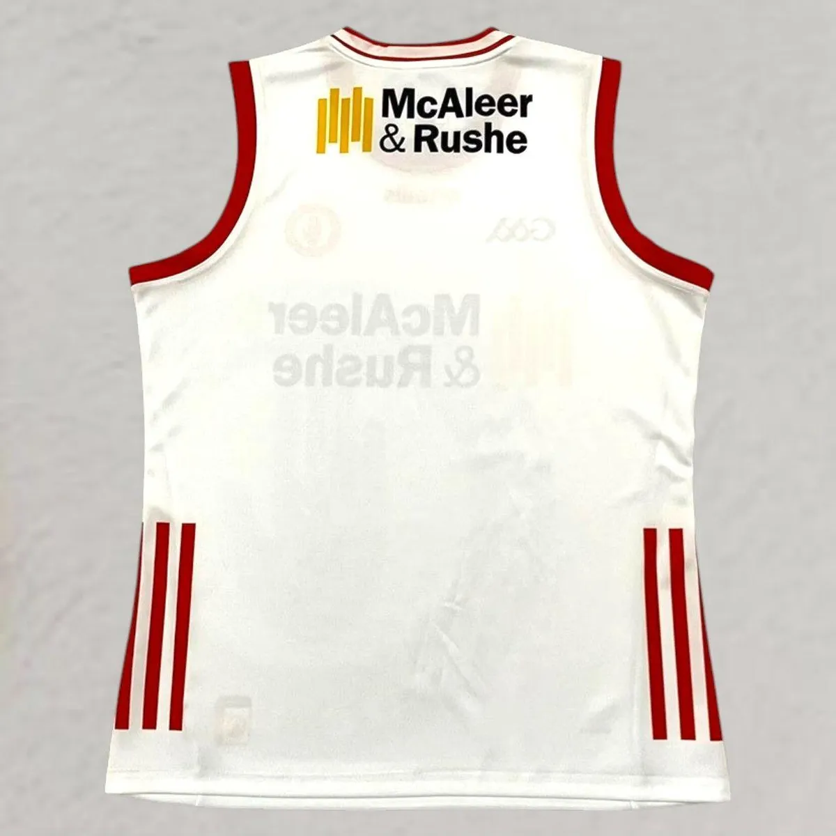 Tyrone GAA Training Vest in white, red view 2