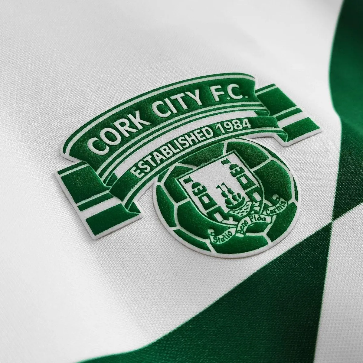 Cork City 1988-89 Home Jersey in white, green, red view 5
