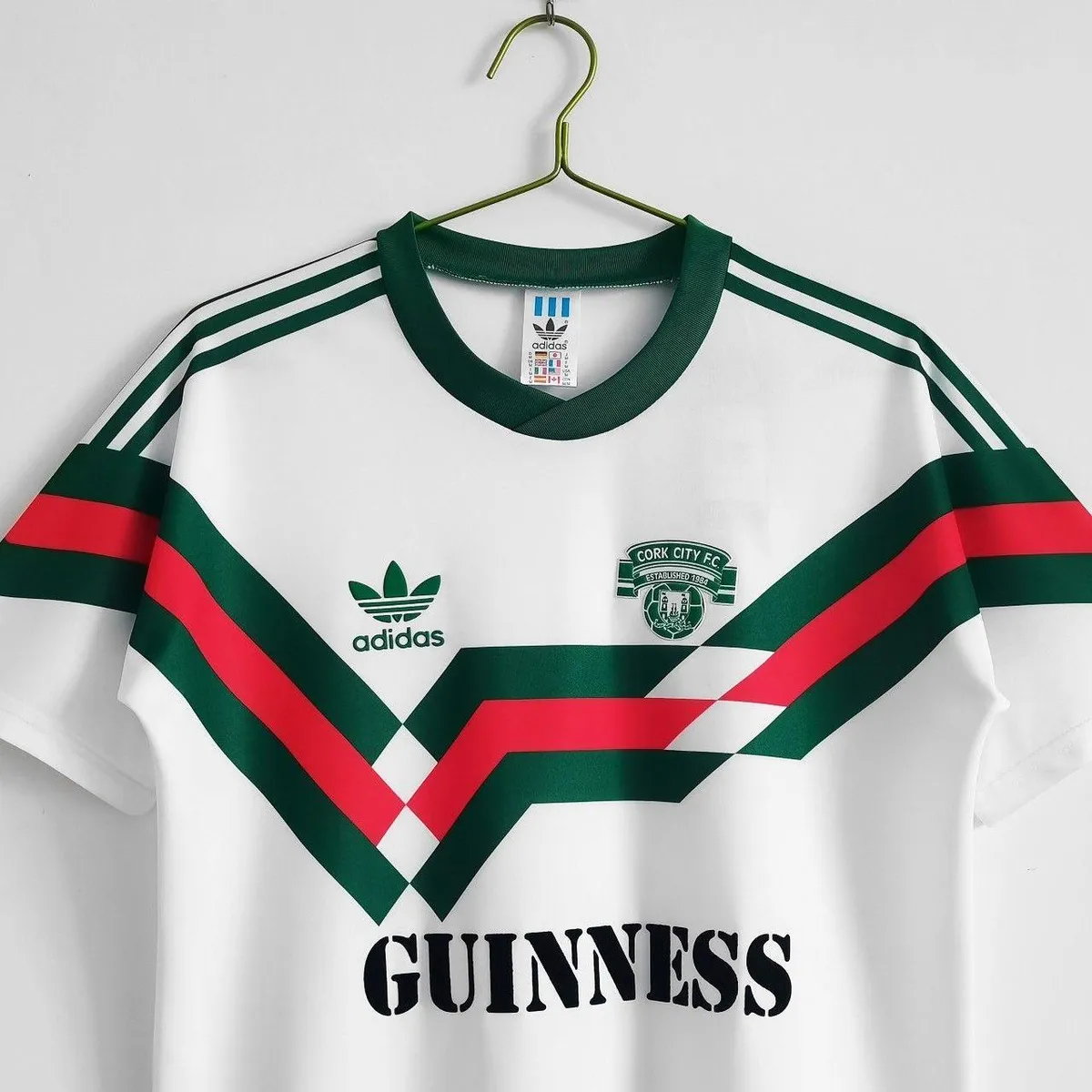 Cork City 1988-89 Home Jersey in white, green, red view 6