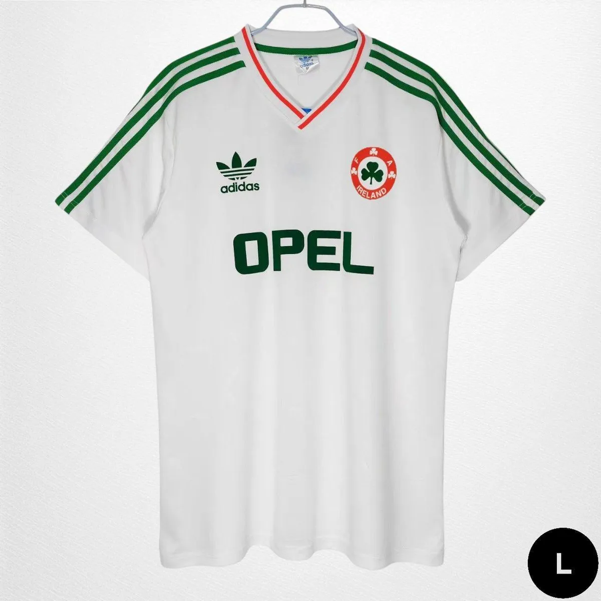 Ireland Italia 90 World Cup Away Jersey in white, green