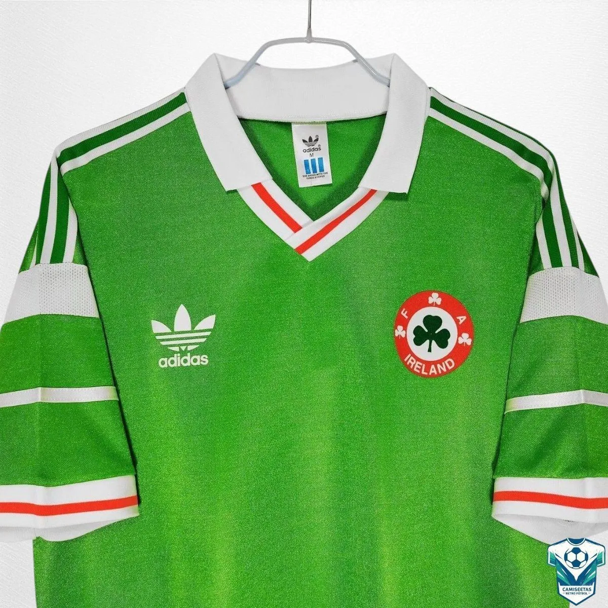 Ireland Euro 88 Home Jersey in green, white, orange view 4