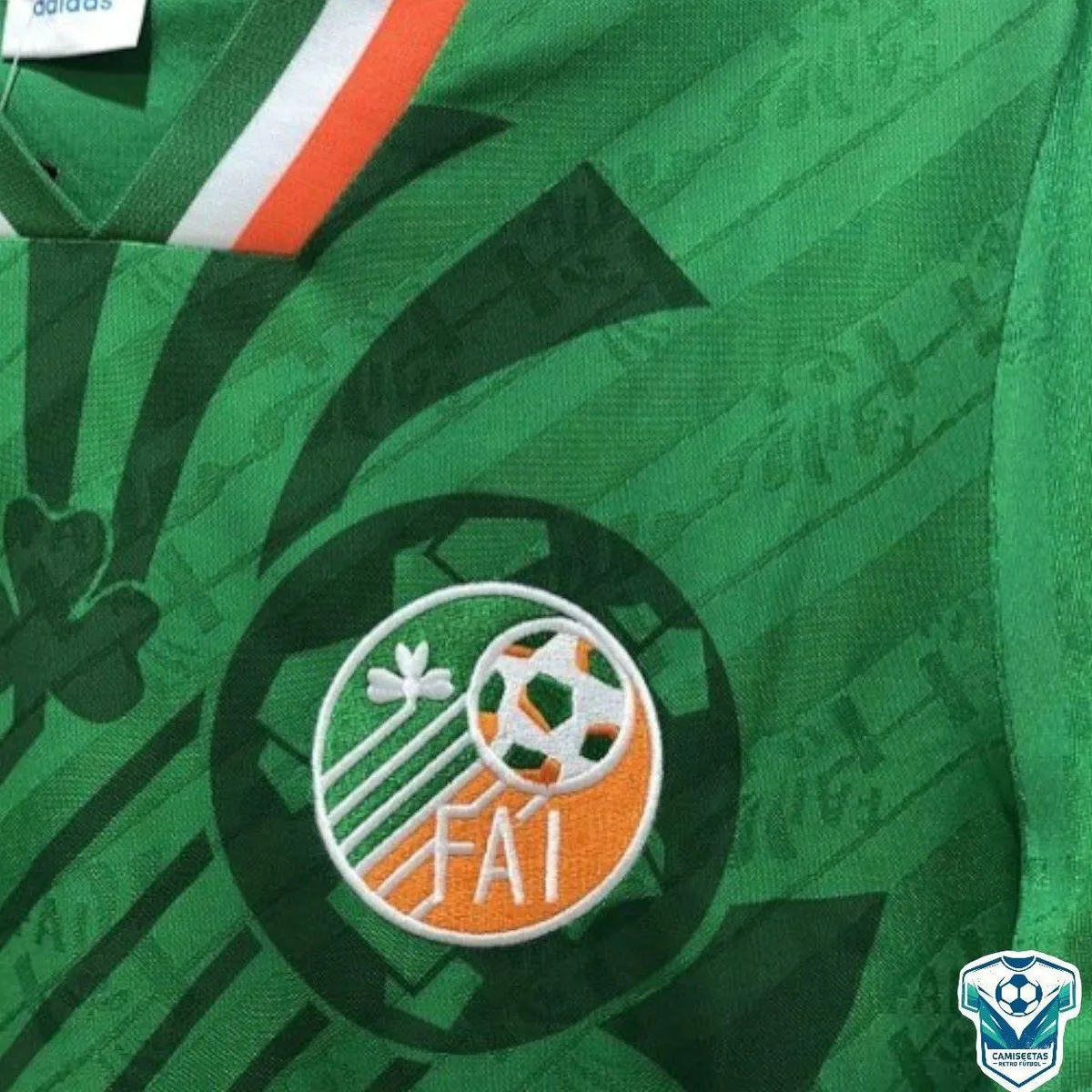 Ireland USA 94 World Cup Home Jersey in green, black, white view 4