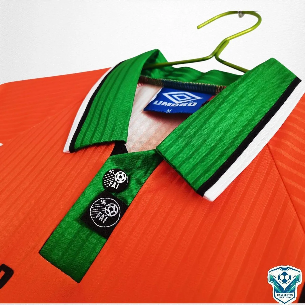 Ireland 1997-98 Away Jersey in orange, green, black view 5