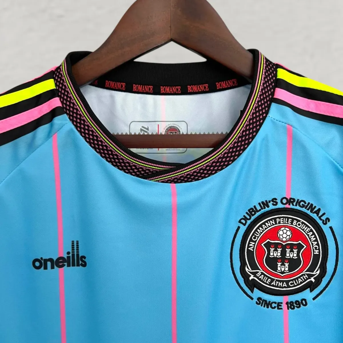 Bohemians Fontaines D.C. 2025 Third Jersey in sky blue, pink view 3