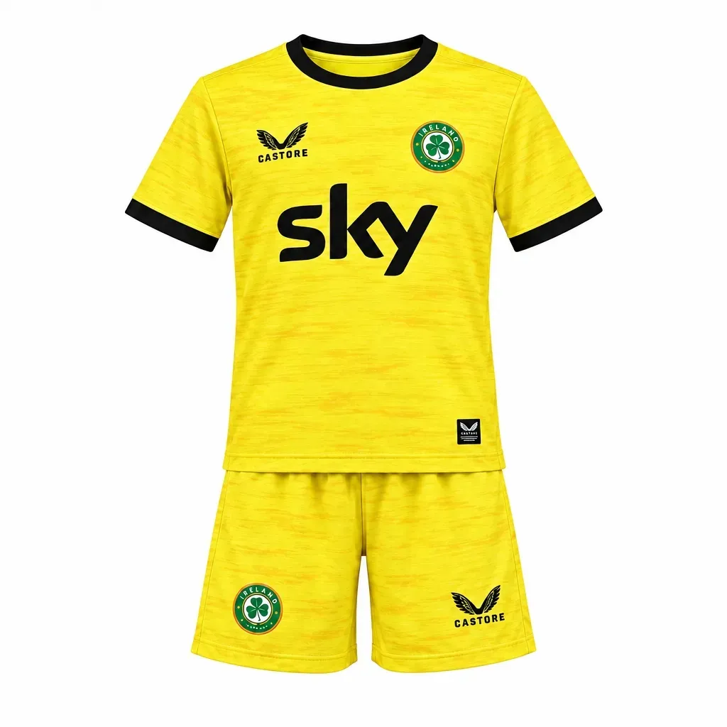 Ireland 2026 Goalkeeper Kids Kit in yellow, black
