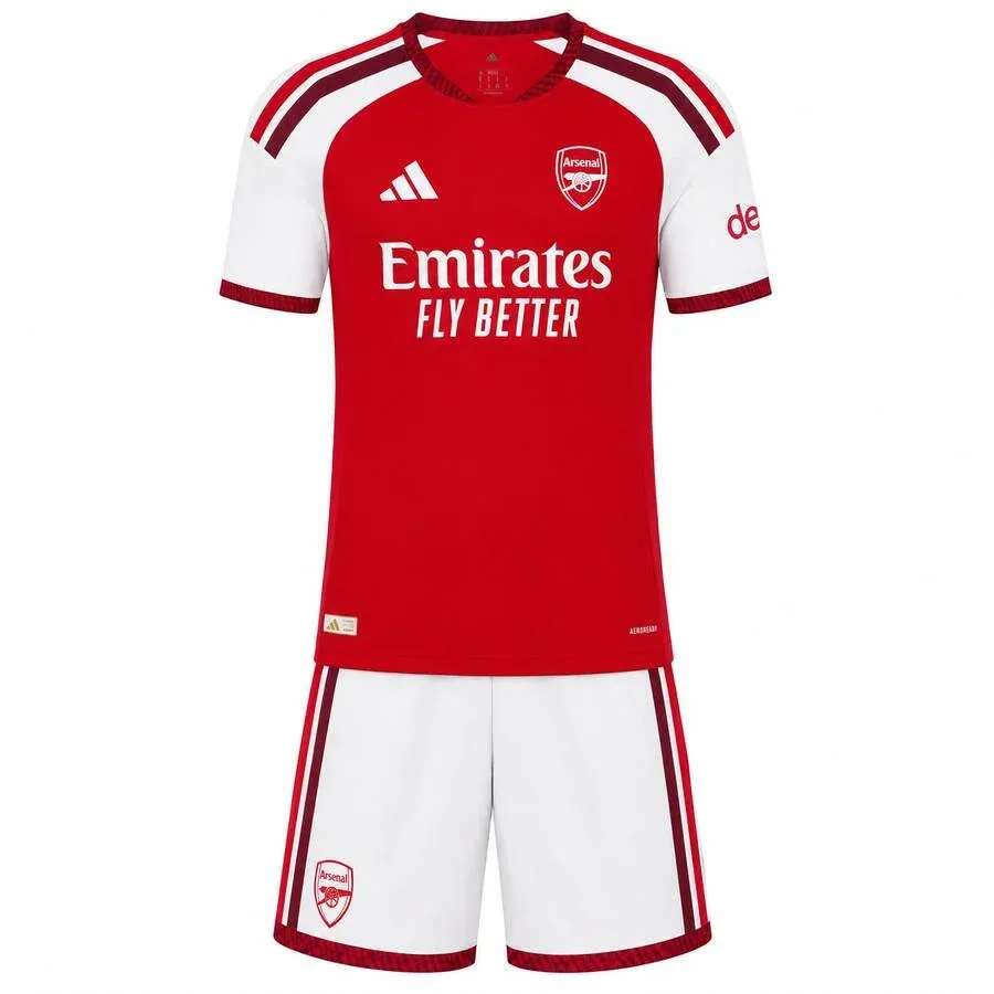 Arsenal 2026-27 Home Kids Kit in red, white