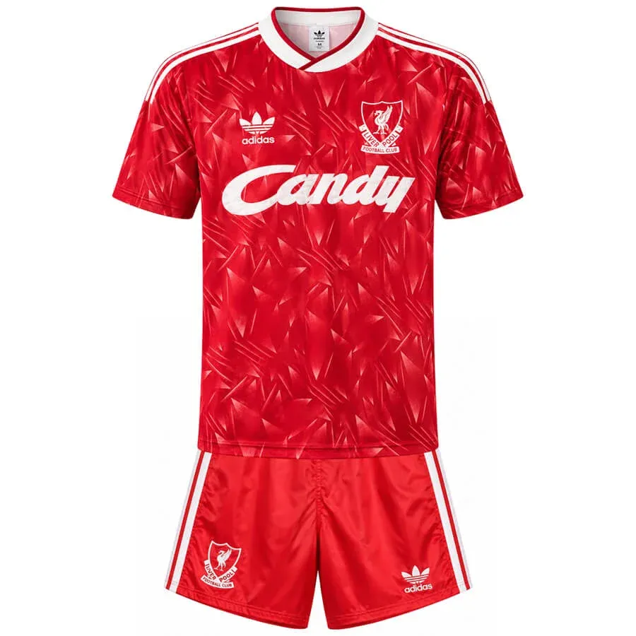 Liverpool 1989-91 Home Kids Kit in red, white