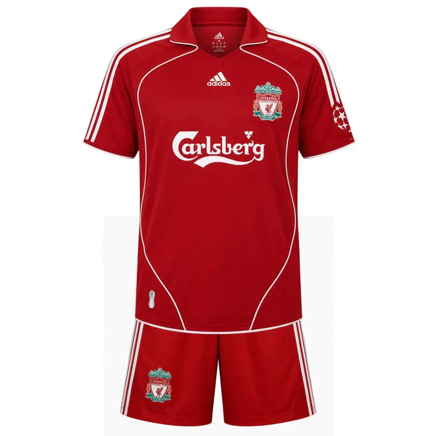 Liverpool 2006-08 Home Kids Kit in red, white