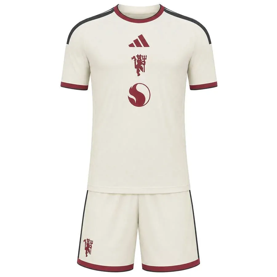 Manchester United 2026-27 Third Kids Kit in ivory, maroon, green