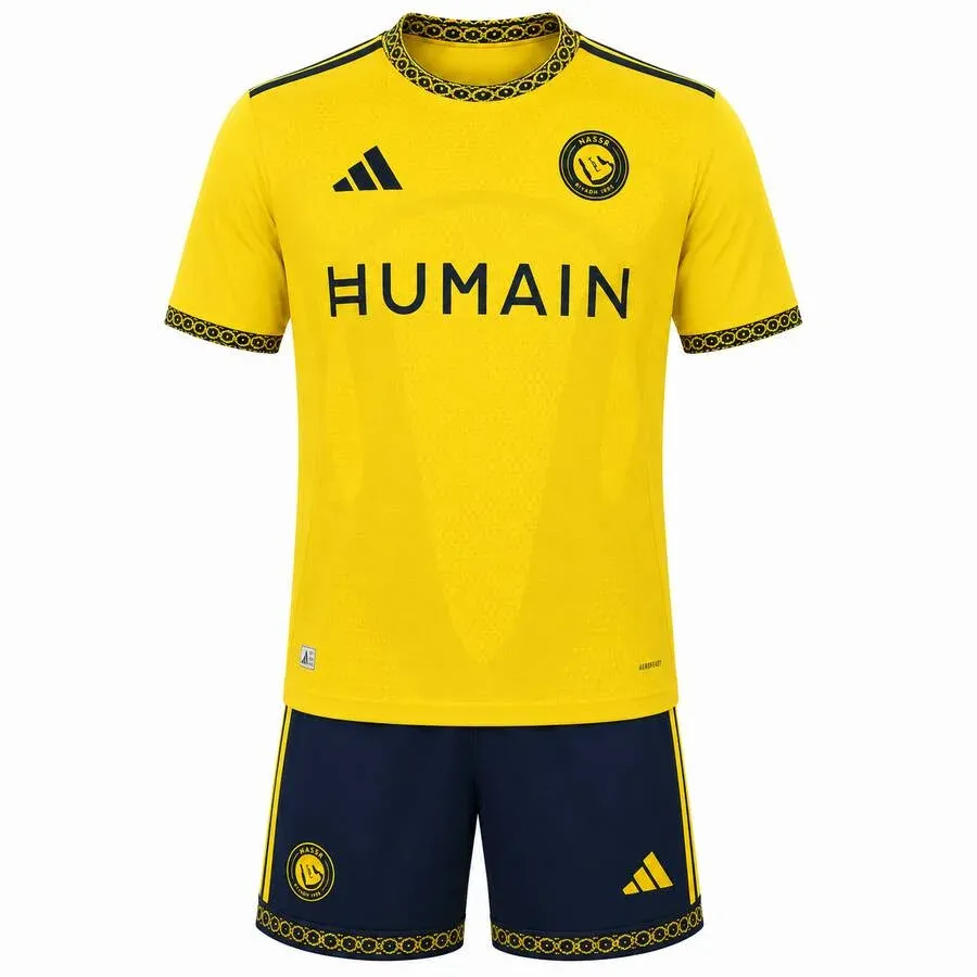 Al-Nassr 2026-27 Home Kids Kit in yellow, navy
