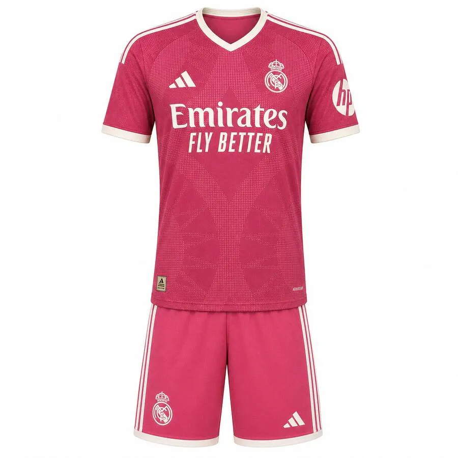 Real Madrid 2026-27 Third Kids Kit in pink, cream