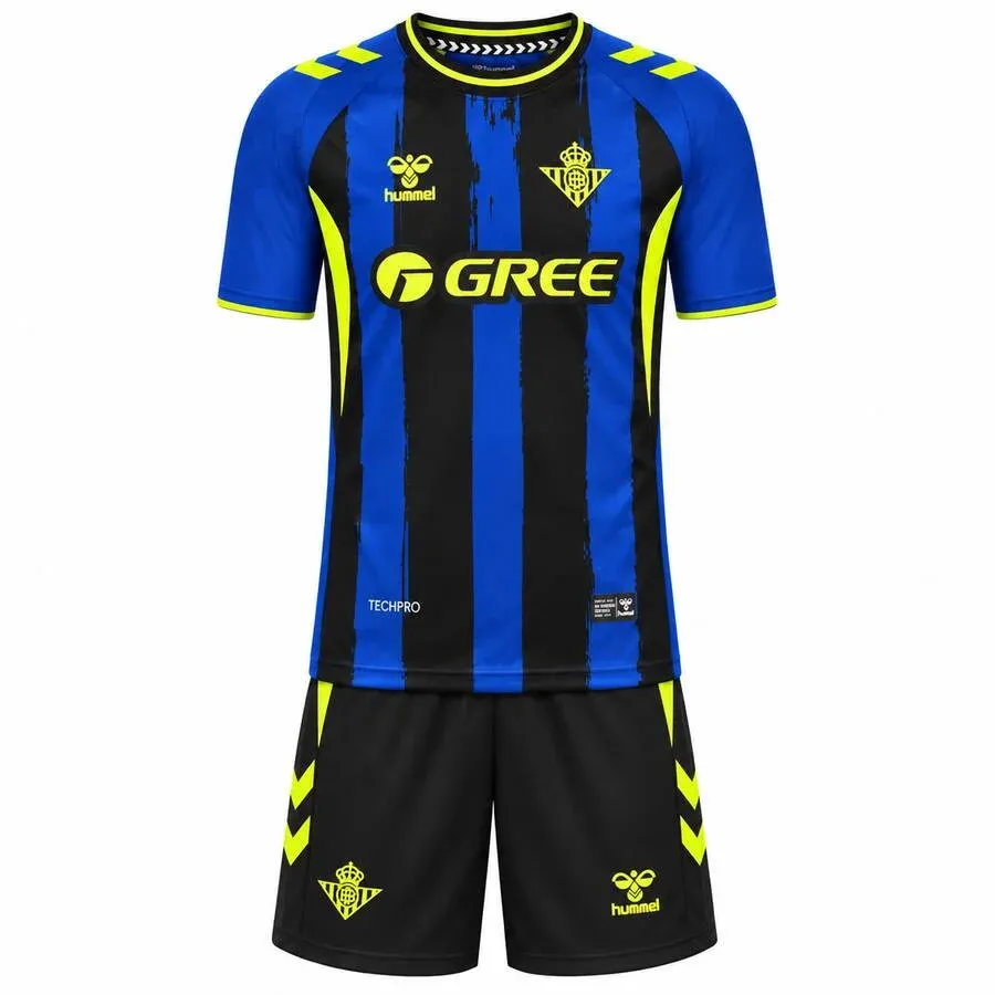 Real Betis 2026-27 Third Kids Kit in blue, black, lime