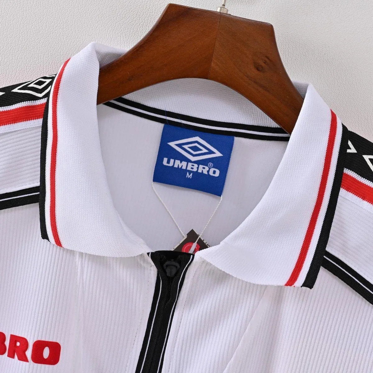 Manchester United 1997-99 Away Shirt in white, black, red view 6