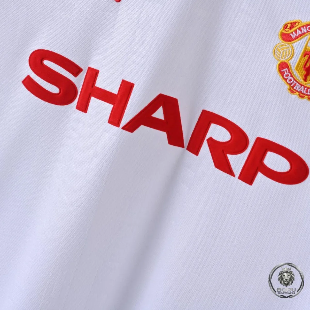 Manchester United 1988-90 Away Shirt in white, red, black view 5