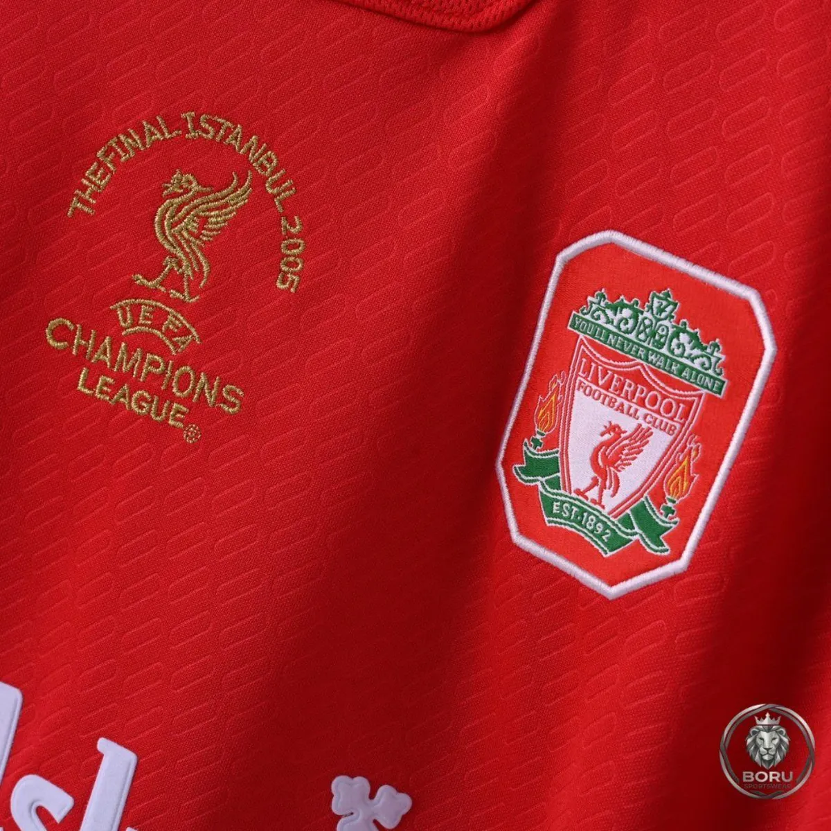 Liverpool 2005 Istanbul Champions League Final Shirt in red, white view 4