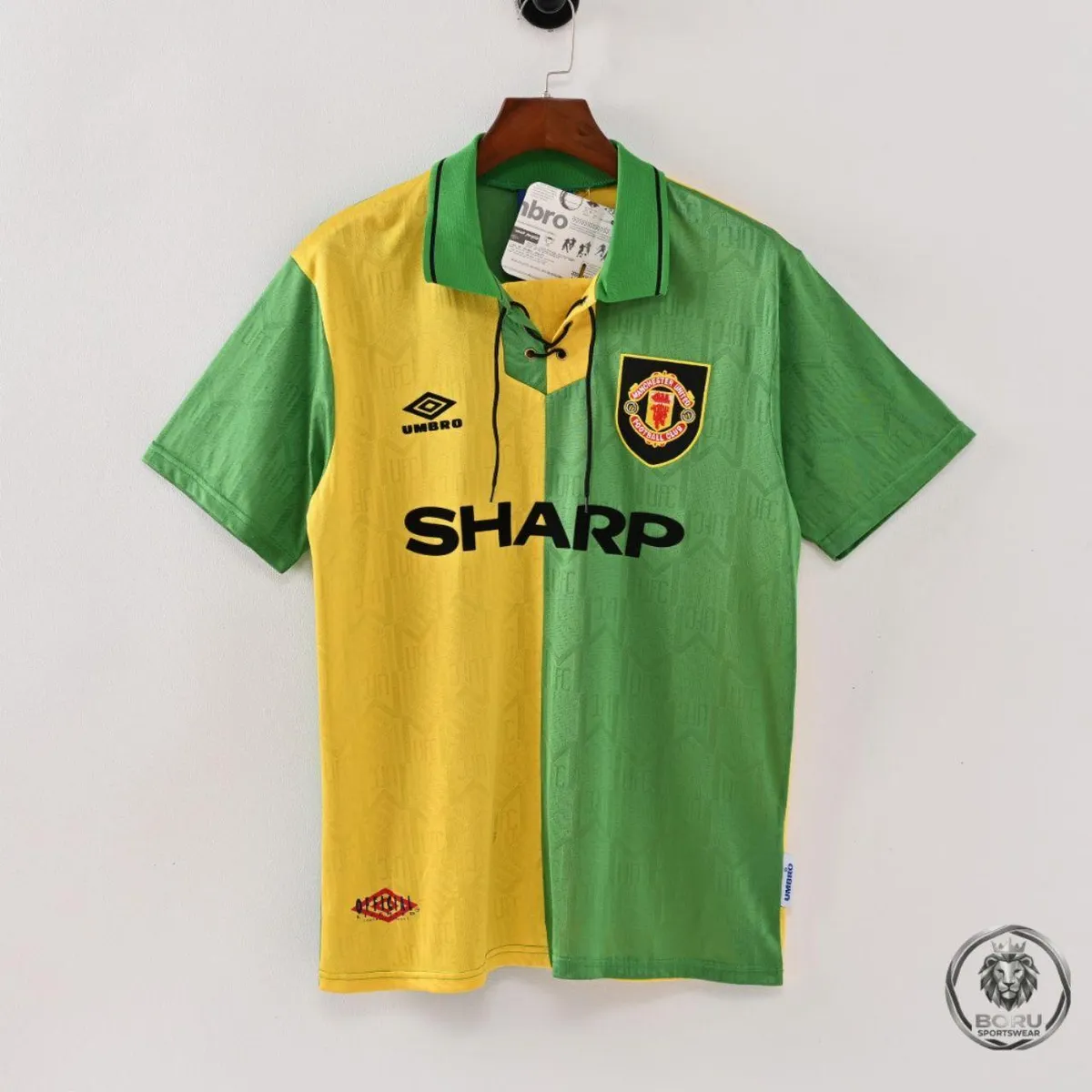 Manchester United 1992-94 Newton Heath Third Shirt in green, yellow