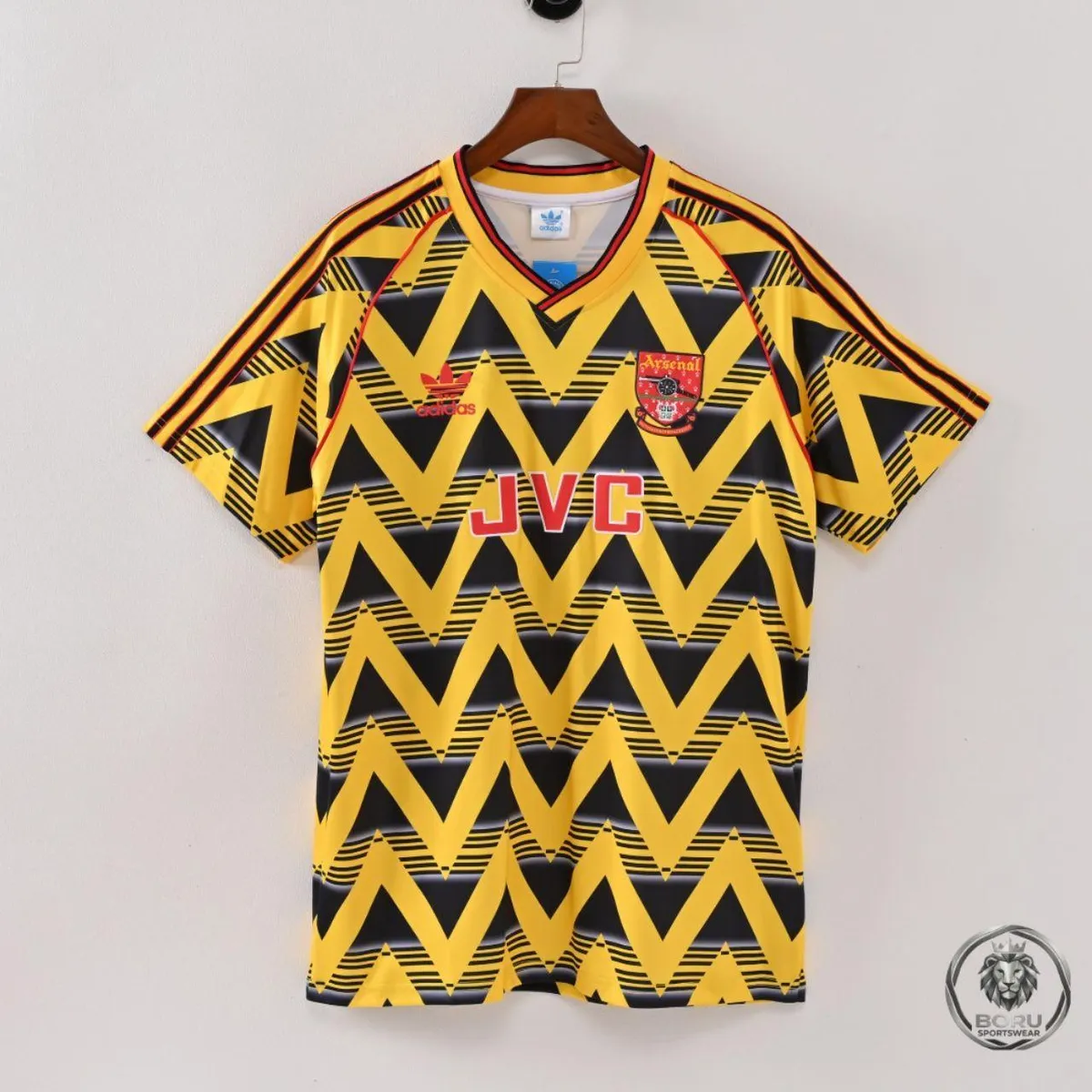 Arsenal 1991-93 'Bruised Banana' Away Shirt in yellow, black, red