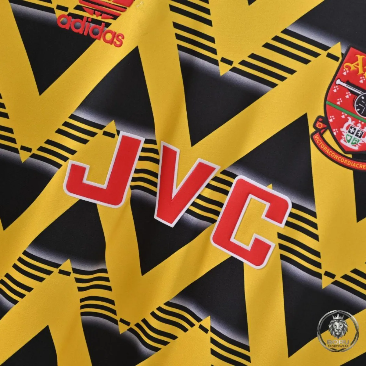 Arsenal 1991-93 'Bruised Banana' Away Shirt in yellow, black, red view 5